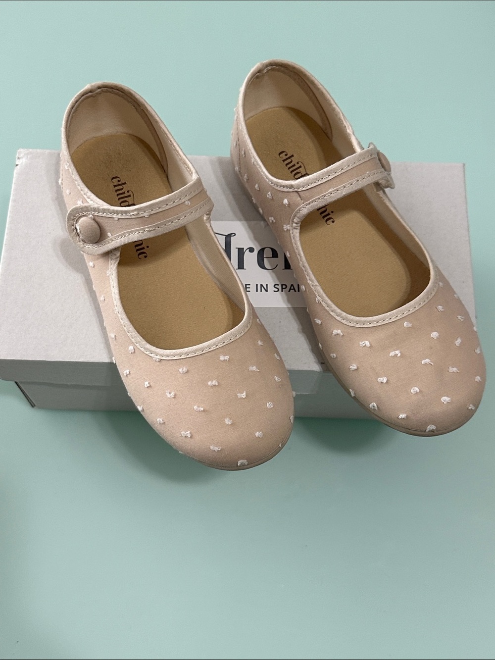 Childrens  Mary Jane Dress Shoes with Swiss Dot Detail